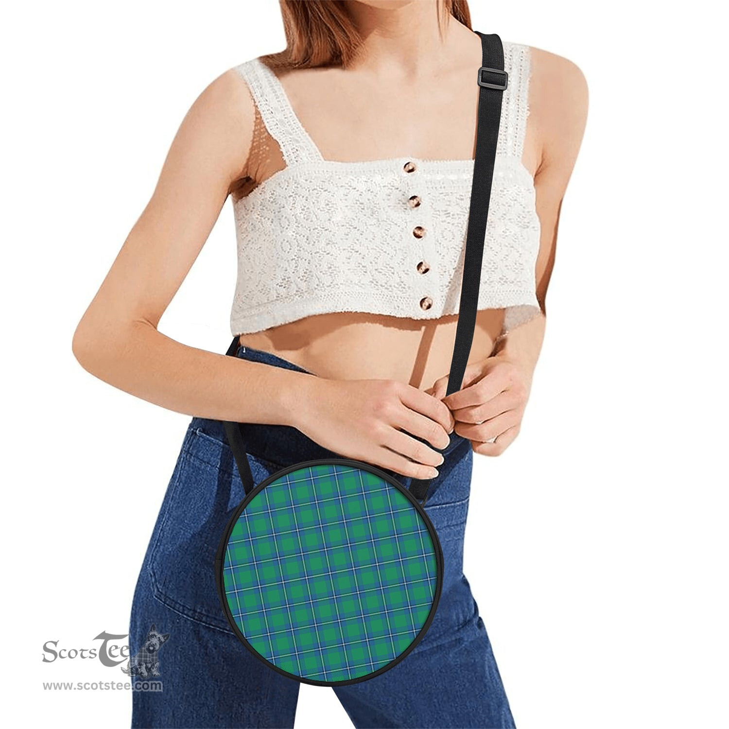Scottish Irvine Ancient Tartan Round Crossbody Bags - Round Purse Scottish Plaid Tartan Plaid - ScotsTee - scotstee.com