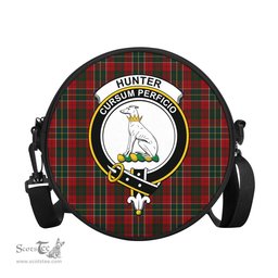 Scottish Hunter USA Tartan Round Crossbody Bags - Round Purse with Family Crest Scottish Plaid Tartan Plaid - ScotsTee - scotstee.com