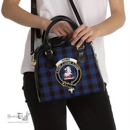 Scottish Home (Hume) Tartan Shoulder Handbags with Family Crest Scottish Plaid Tartan Plaid - ScotsTee - scotstee.com