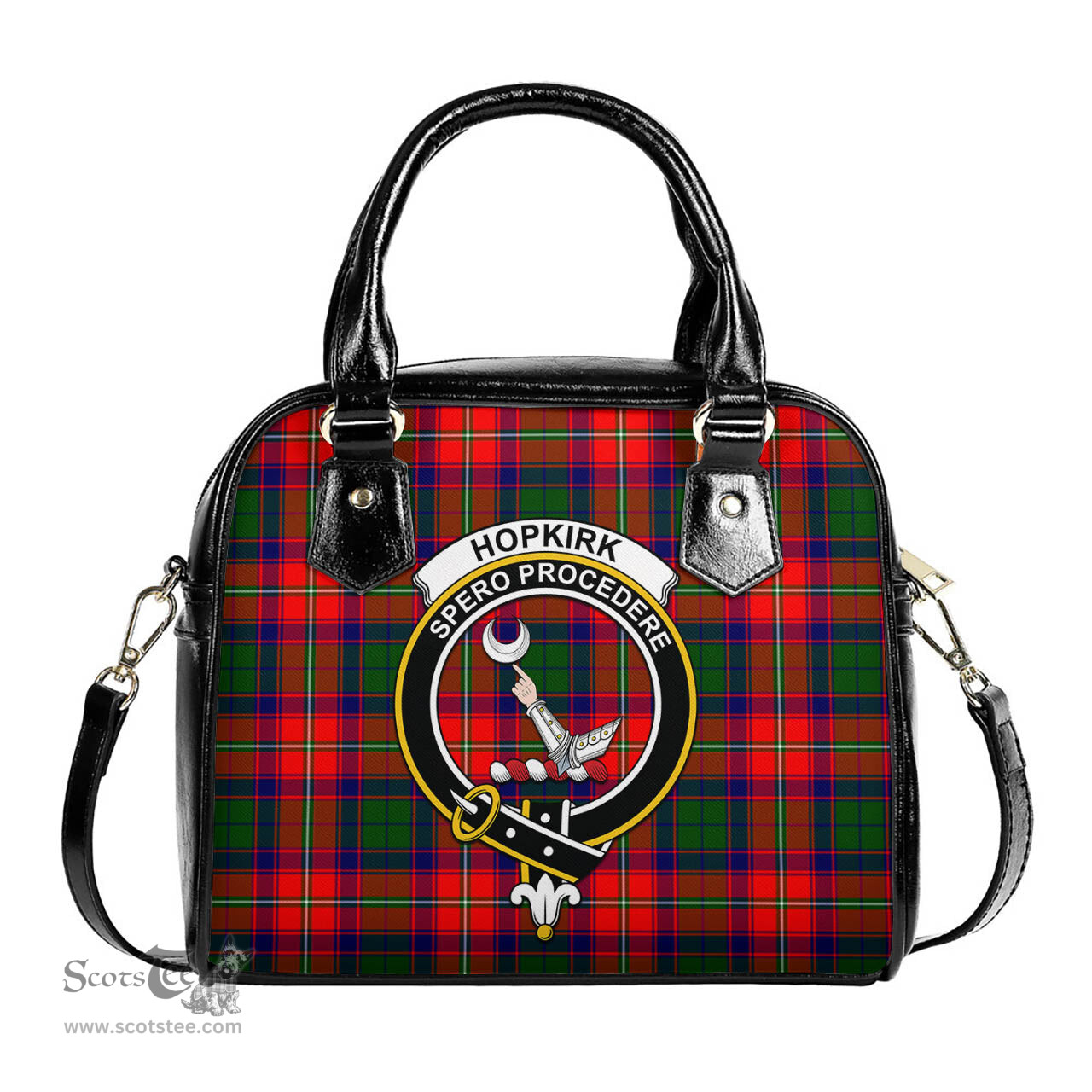 Scottish Hopkirk Tartan Shoulder Handbags with Family Crest Scottish Plaid Tartan Plaid - ScotsTee - scotstee.com