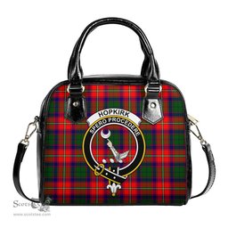 Scottish Hopkirk Tartan Shoulder Handbags with Family Crest Scottish Plaid Tartan Plaid - ScotsTee - scotstee.com