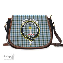 Scottish Henderson Dress Tartan Saddle Crossbody Bag with Family Crest Scottish Plaid Tartan Plaid - ScotsTee - scotstee.com