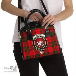 Scottish Heron Tartan Shoulder Handbags with Family Crest Scottish Plaid Tartan Plaid - ScotsTee - scotstee.com