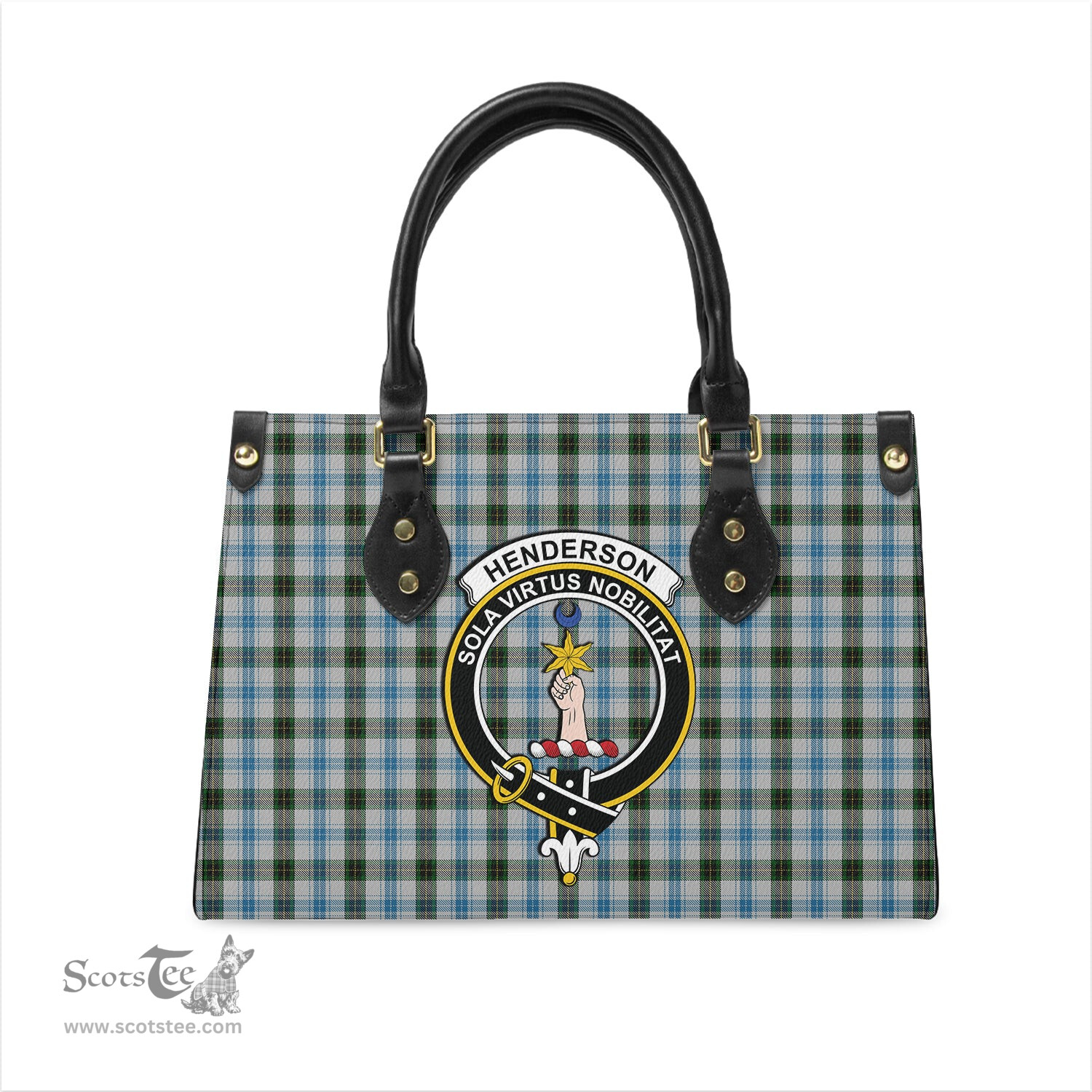 Scottish Henderson Dress Tartan Leather Bag for Women with Family Crest Scottish Plaid Tartan Plaid - ScotsTee - scotstee.com