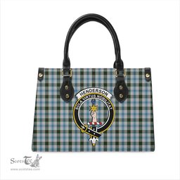 Scottish Henderson Dress Tartan Leather Bag for Women with Family Crest Scottish Plaid Tartan Plaid - ScotsTee - scotstee.com