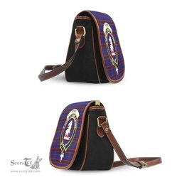 Scottish Home Modern Tartan Saddle Crossbody Bag with Family Crest Scottish Plaid Tartan Plaid - ScotsTee - scotstee.com