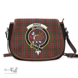 Scottish Innes Tartan Saddle Crossbody Bag with Family Crest Scottish Plaid Tartan Plaid - ScotsTee - scotstee.com