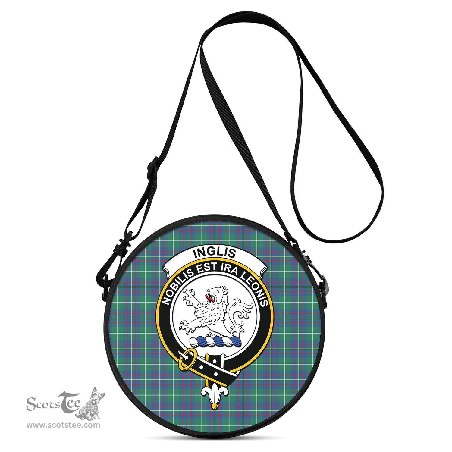 Scottish Inglis Ancient Tartan Round Crossbody Bags - Round Purse with Family Crest Scottish Plaid Tartan Plaid - ScotsTee - scotstee.com