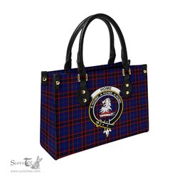Scottish Home Modern Tartan Leather Bag for Women with Family Crest Scottish Plaid Tartan Plaid - ScotsTee - scotstee.com