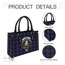 Scottish Home (Hume) Tartan Leather Bag for Women with Family Crest Scottish Plaid Tartan Plaid - ScotsTee - scotstee.com