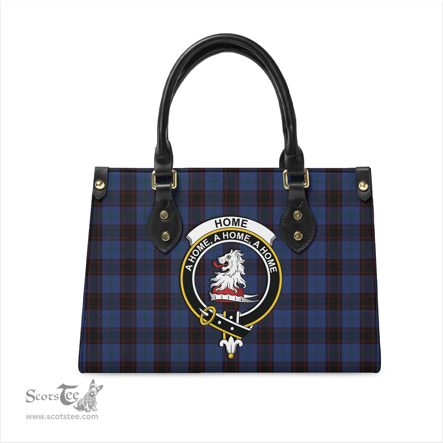 Scottish Home (Hume) Tartan Leather Bag for Women with Family Crest Scottish Plaid Tartan Plaid - ScotsTee - scotstee.com