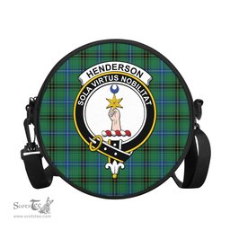 Scottish Henderson Ancient Tartan Round Crossbody Bags - Round Purse with Family Crest Scottish Plaid Tartan Plaid - ScotsTee - scotstee.com