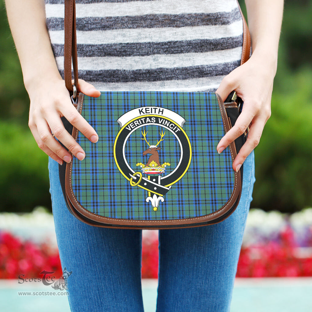 Scottish Keith Tartan Saddle Crossbody Bag with Family Crest Scottish Plaid Tartan Plaid - ScotsTee - scotstee.com