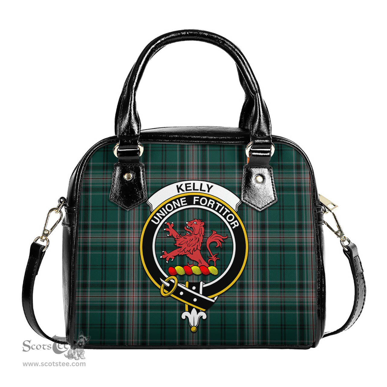 Scottish Kelly of Sleat Hunting Tartan Shoulder Handbags with Family Crest Scottish Plaid Tartan Plaid - ScotsTee - scotstee.com