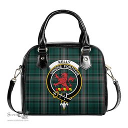 Scottish Kelly of Sleat Hunting Tartan Shoulder Handbags with Family Crest Scottish Plaid Tartan Plaid - ScotsTee - scotstee.com
