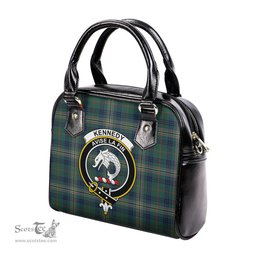 Scottish Kennedy Modern Tartan Shoulder Handbags with Family Crest Scottish Plaid Tartan Plaid - ScotsTee - scotstee.com