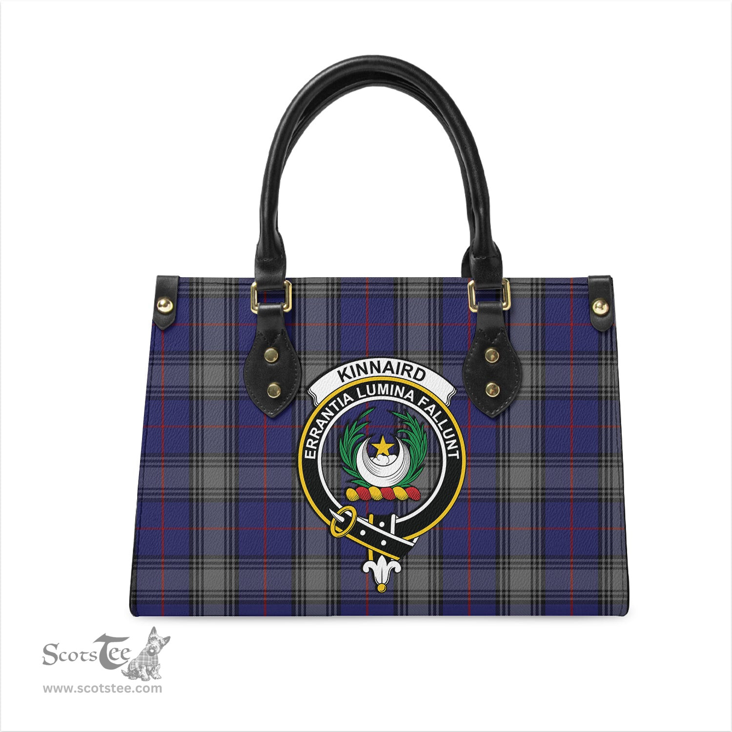 Scottish Kinnaird Tartan Leather Bag for Women with Family Crest Scottish Plaid Tartan Plaid - ScotsTee - scotstee.com