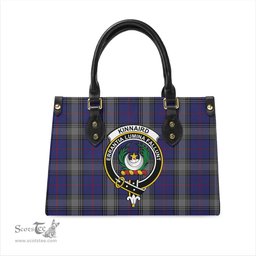 Scottish Kinnaird Tartan Leather Bag for Women with Family Crest Scottish Plaid Tartan Plaid - ScotsTee - scotstee.com