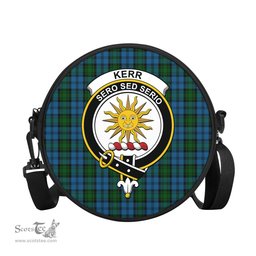Scottish Kerr Hunting Tartan Round Crossbody Bags - Round Purse with Family Crest Scottish Plaid Tartan Plaid - ScotsTee - scotstee.com