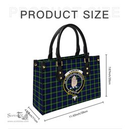 Scottish Lamont Modern Tartan Leather Bag for Women with Family Crest Scottish Plaid Tartan Plaid - ScotsTee - scotstee.com