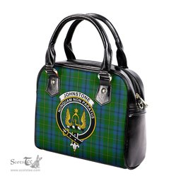 Scottish Johnstone-Johnston Tartan Shoulder Handbags with Family Crest Scottish Plaid Tartan Plaid - ScotsTee - scotstee.com