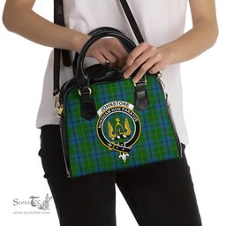 Scottish Johnstone-Johnston Tartan Shoulder Handbags with Family Crest Scottish Plaid Tartan Plaid - ScotsTee - scotstee.com
