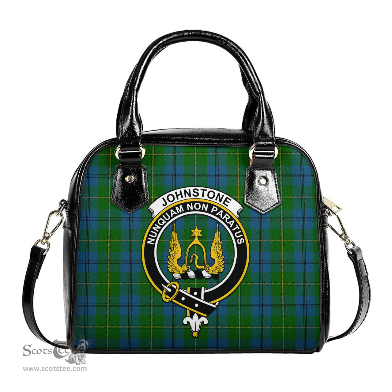 Scottish Johnstone-Johnston Tartan Shoulder Handbags with Family Crest Scottish Plaid Tartan Plaid - ScotsTee - scotstee.com