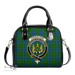Scottish Johnstone-Johnston Tartan Shoulder Handbags with Family Crest Scottish Plaid Tartan Plaid - ScotsTee - scotstee.com