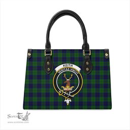 Scottish Keith Modern Tartan Leather Bag for Women with Family Crest Scottish Plaid Tartan Plaid - ScotsTee - scotstee.com