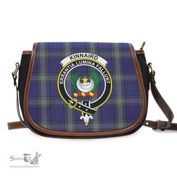 Scottish Kinnaird Tartan Saddle Crossbody Bag with Family Crest Scottish Plaid Tartan Plaid - ScotsTee - scotstee.com