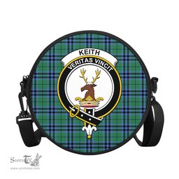 Scottish Keith Ancient Tartan Round Crossbody Bags - Round Purse with Family Crest Scottish Plaid Tartan Plaid - ScotsTee - scotstee.com
