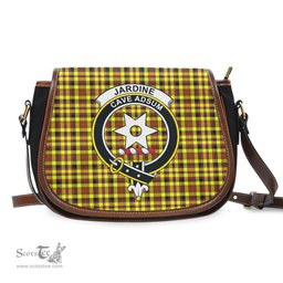 Scottish Jardine Modern Tartan Saddle Crossbody Bag with Family Crest Scottish Plaid Tartan Plaid - ScotsTee - scotstee.com