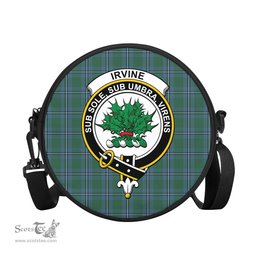 Scottish Irvine of Drum Tartan Round Crossbody Bags - Round Purse with Family Crest Scottish Plaid Tartan Plaid - ScotsTee - scotstee.com