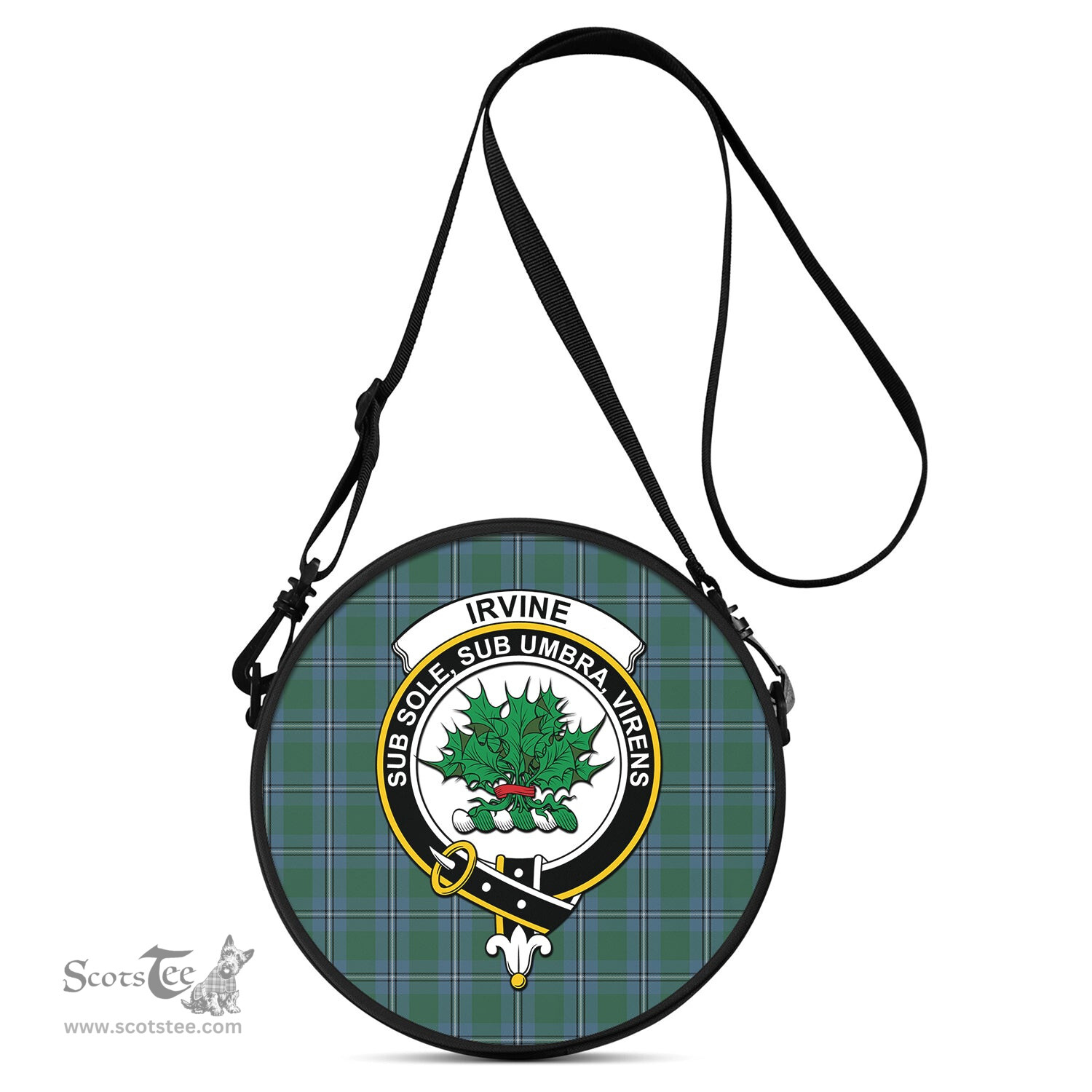 Scottish Irvine of Drum Tartan Round Crossbody Bags - Round Purse with Family Crest Scottish Plaid Tartan Plaid - ScotsTee - scotstee.com