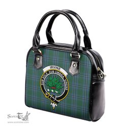 Scottish Irvine of Drum Tartan Shoulder Handbags with Family Crest Scottish Plaid Tartan Plaid - ScotsTee - scotstee.com