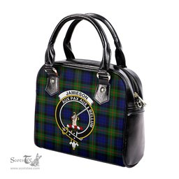 Scottish Jamieson Tartan Shoulder Handbags with Family Crest Scottish Plaid Tartan Plaid - ScotsTee - scotstee.com