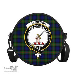 Scottish Jamieson Tartan Round Crossbody Bags - Round Purse with Family Crest Scottish Plaid Tartan Plaid - ScotsTee - scotstee.com