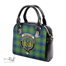 Scottish Johnstone-Johnston Ancient Tartan Shoulder Handbags with Family Crest Scottish Plaid Tartan Plaid - ScotsTee - scotstee.com