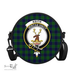 Scottish Keith Modern Tartan Round Crossbody Bags - Round Purse with Family Crest Scottish Plaid Tartan Plaid - ScotsTee - scotstee.com