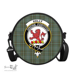 Scottish Kelly Dress Tartan Round Crossbody Bags - Round Purse with Family Crest Scottish Plaid Tartan Plaid - ScotsTee - scotstee.com