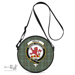 Scottish Kelly Dress Tartan Round Crossbody Bags - Round Purse with Family Crest Scottish Plaid Tartan Plaid - ScotsTee - scotstee.com