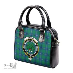 Scottish Irvine Ancient Tartan Shoulder Handbags with Family Crest Scottish Plaid Tartan Plaid - ScotsTee - scotstee.com