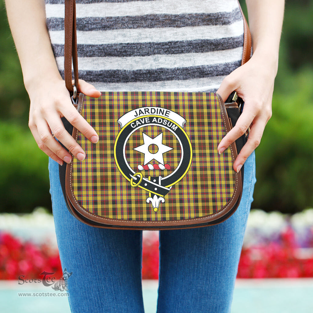 Scottish Jardine Tartan Saddle Crossbody Bag with Family Crest Scottish Plaid Tartan Plaid - ScotsTee - scotstee.com