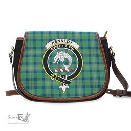 Scottish Kennedy Ancient Tartan Saddle Crossbody Bag with Family Crest Scottish Plaid Tartan Plaid - ScotsTee - scotstee.com