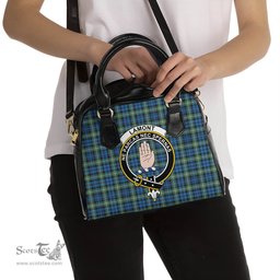 Scottish Lamont Ancient Tartan Shoulder Handbags with Family Crest Scottish Plaid Tartan Plaid - ScotsTee - scotstee.com