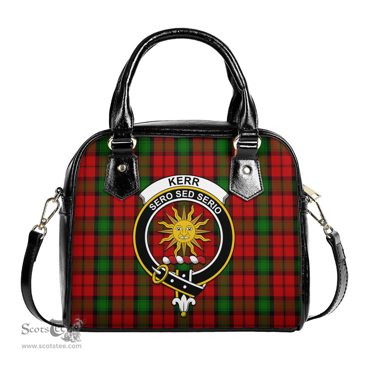 Scottish Kerr Tartan Shoulder Handbags with Family Crest Scottish Plaid Tartan Plaid - ScotsTee - scotstee.com