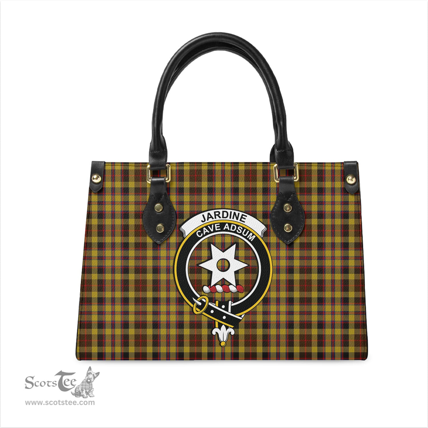 Scottish Jardine Tartan Leather Bag for Women with Family Crest Scottish Plaid Tartan Plaid - ScotsTee - scotstee.com