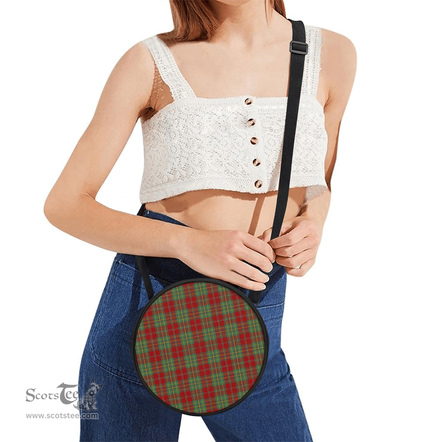 Scottish Leask Tartan Round Crossbody Bags - Round Purse Scottish Plaid Tartan Plaid - ScotsTee - scotstee.com