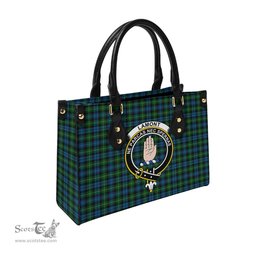 Scottish Lamont Tartan Leather Bag for Women with Family Crest Scottish Plaid Tartan Plaid - ScotsTee - scotstee.com