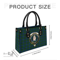 Scottish Lamont Tartan Leather Bag for Women with Family Crest Scottish Plaid Tartan Plaid - ScotsTee - scotstee.com